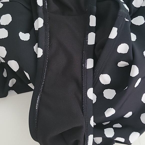 Kona Sol Black White Polkadot One Piece Bathing Suit Medium Swimsuit - Picture 4 of 5